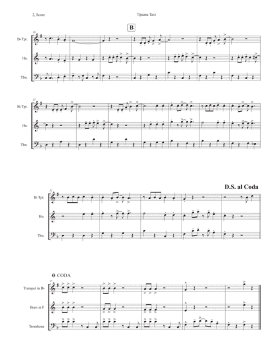 Tijuana Taxi Horn scores gallery preview page 2
