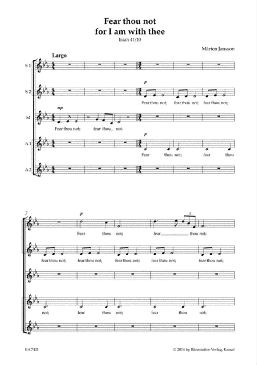 Fear Thou Not A Cappella scores gallery preview page 2
