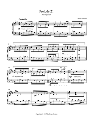 Prelude 21 in D Major Mixolydian