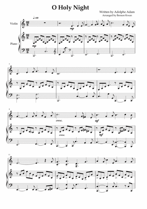 "O Holy Night" - arranged for Violin (with Piano accompaniment)