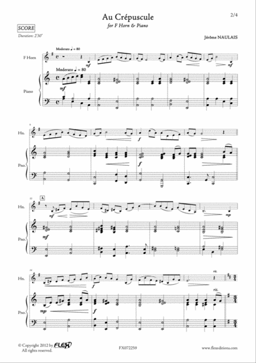 Au Crepuscule Piano scores gallery preview page 2
