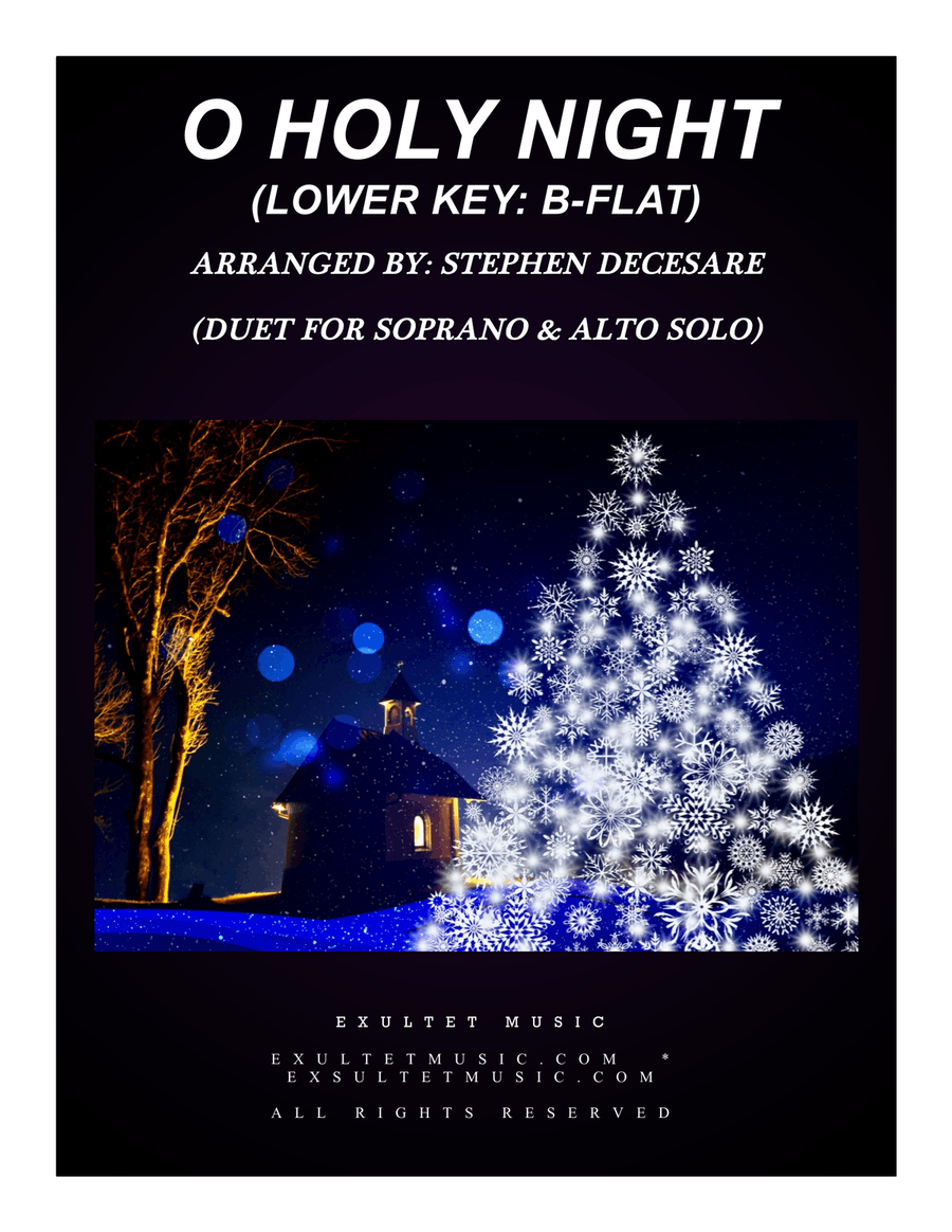 O Holy Night (Duet for Soprano and Alto Solo - Low Key) Alto Voice scores gallery preview page 1
