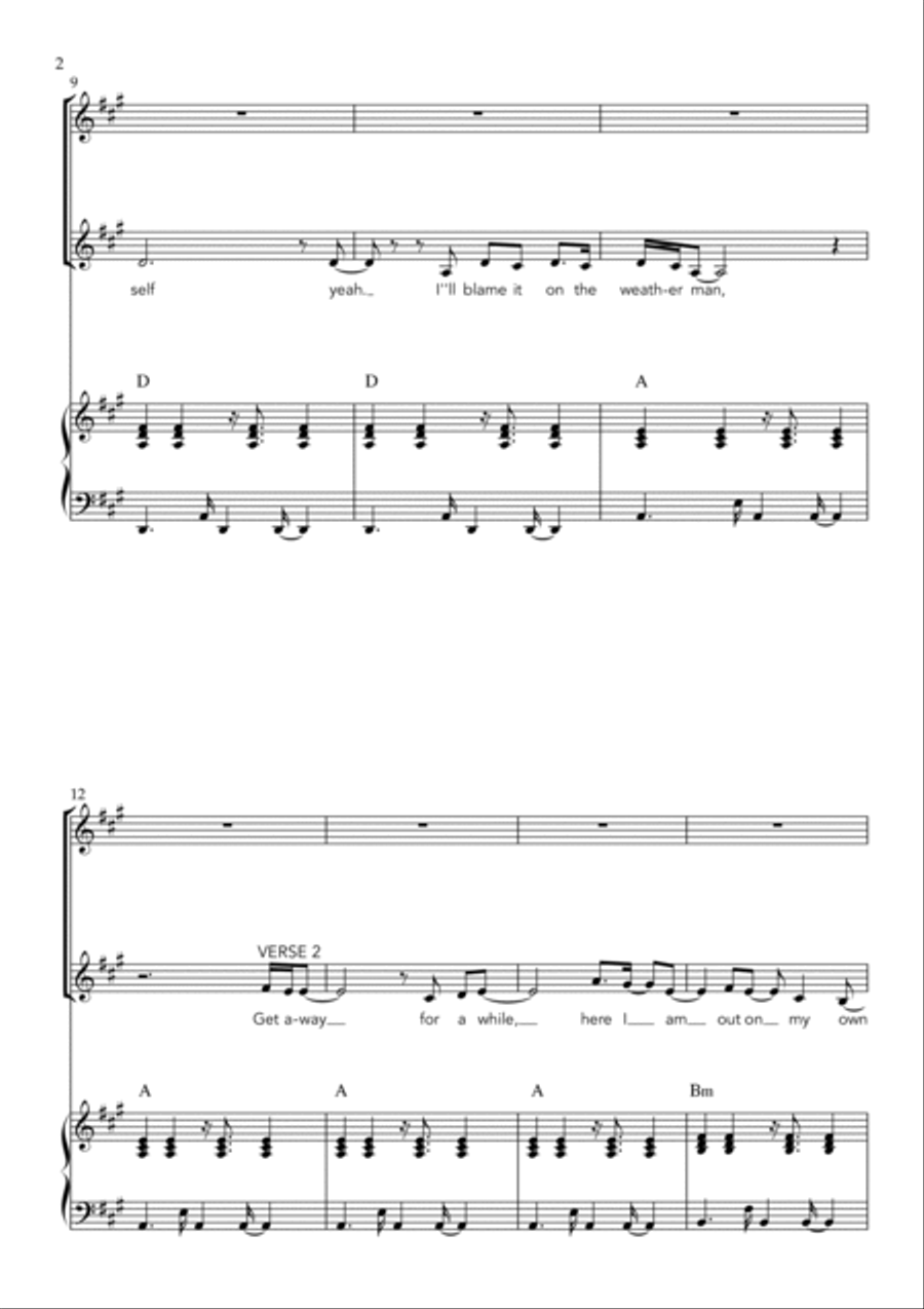 Blame It On The Weatherman Piano, Vocal, Guitar scores gallery preview page 2