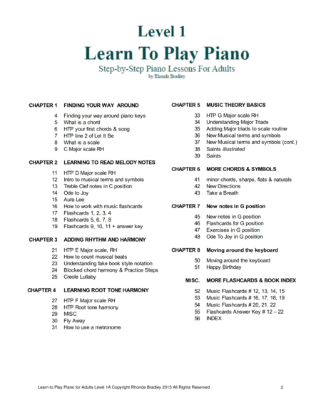Learn to Play Piano Easy Adult piano lesson book