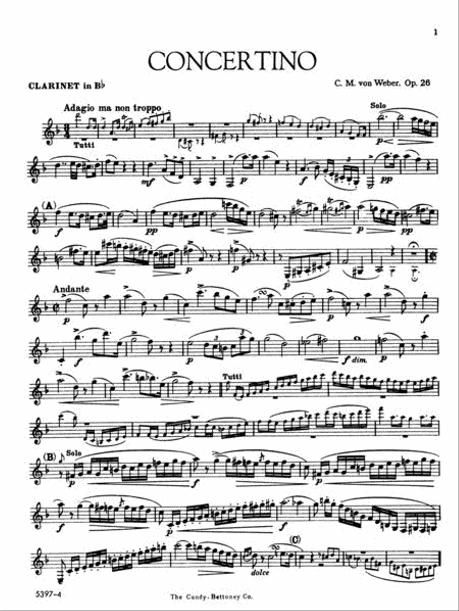 Concertino, Op. 26 Clarinet Solo scores gallery preview page 3