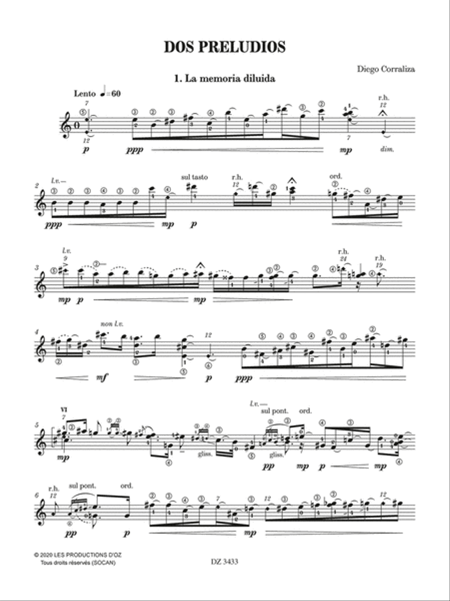 Dos Preludios Classical Guitar scores gallery preview page 2