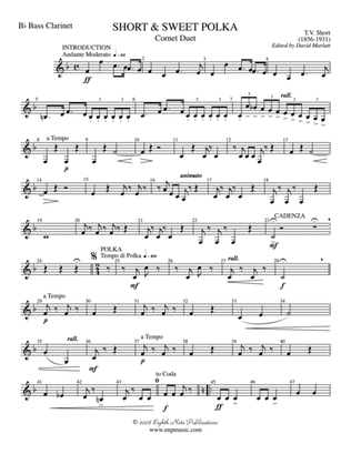Short and Sweet (Cornet Duet and Concert Band): B-flat Bass Clarinet