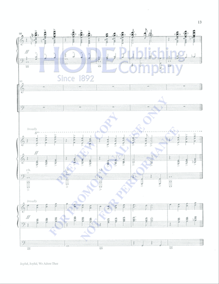 Joyful, Joyful, We Adore Thee 4-Part scores gallery preview page 13