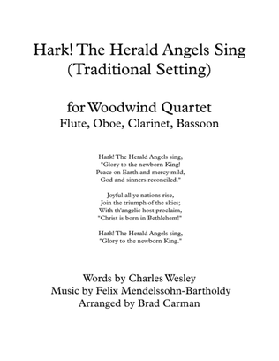 Hark! The Herald Angels Sing for Woodwind Quartet