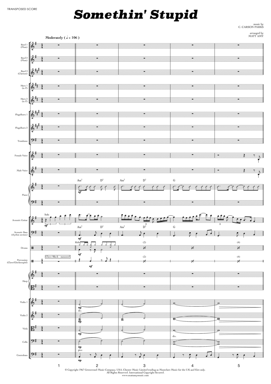Somethin' Stupid Full Orchestra scores gallery preview page 1