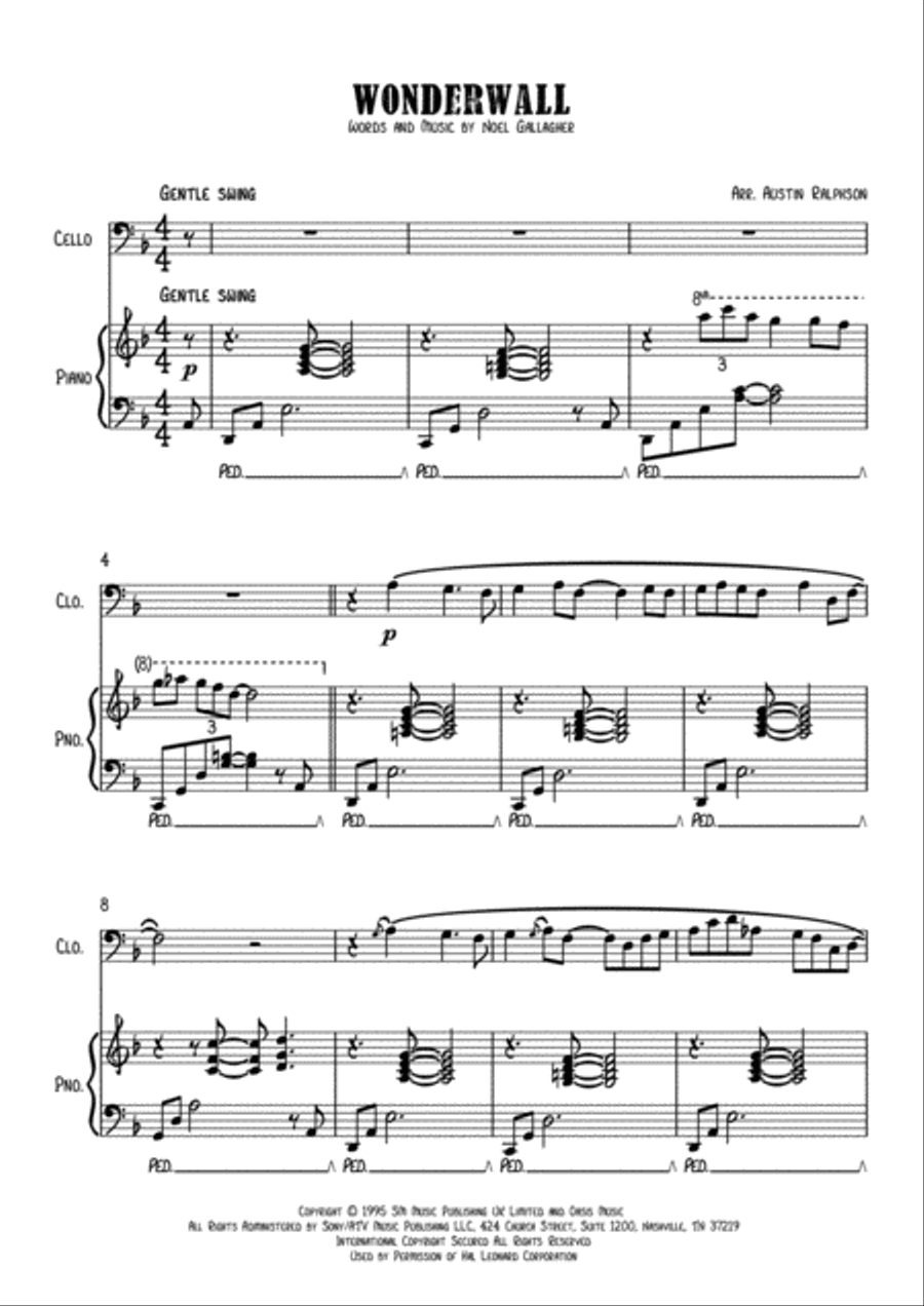 Wonderwall Piano scores gallery preview page 5