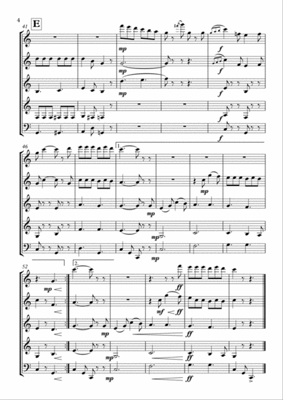 We're Off To See The Wizard Woodwind Quintet scores gallery preview page 4