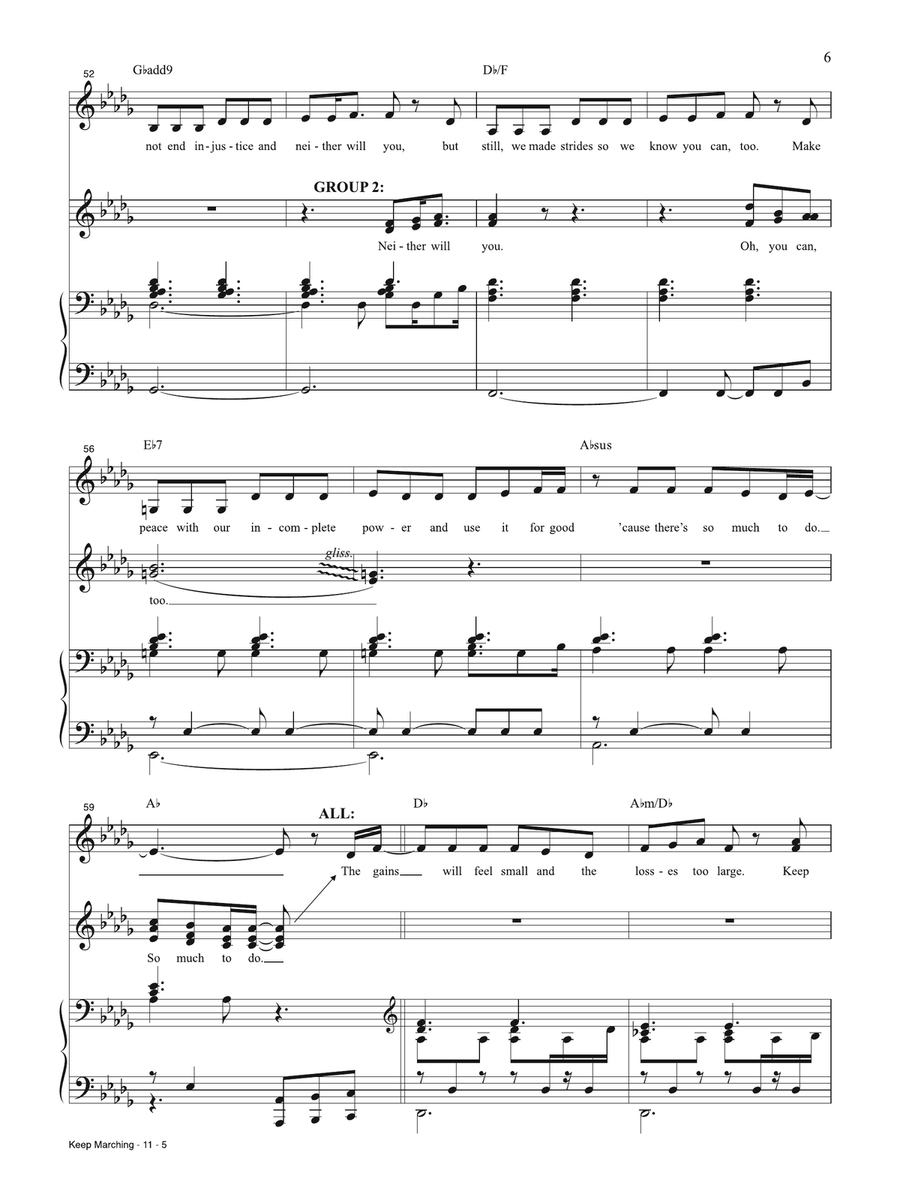 Keep Marching from Suffs Piano, Vocal, Guitar scores gallery preview page 5