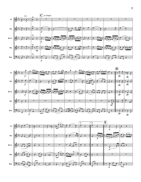 Quintet in Eb, No. 3, K. 407 (Mvt. 3)