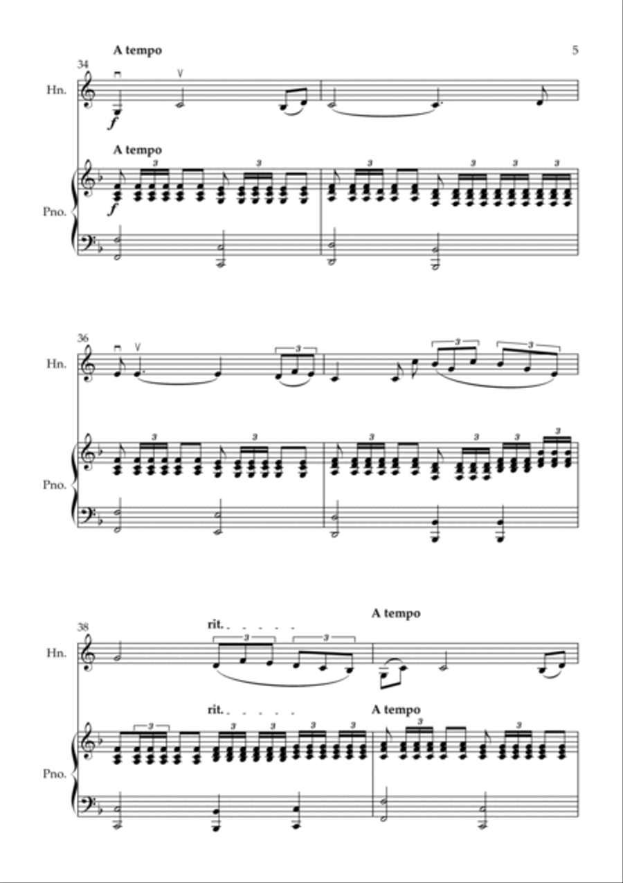 Con Te Partiro (time To Say Goodbye) Horn scores gallery preview page 5