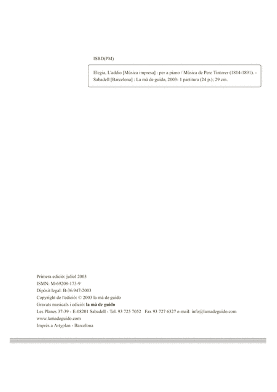 Elegia. L'addio Piano Solo scores gallery preview page 4