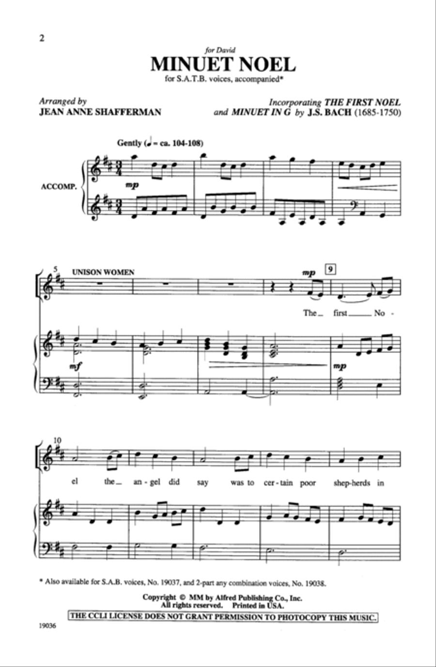 Minuet Noel 4-Part scores gallery preview page 9