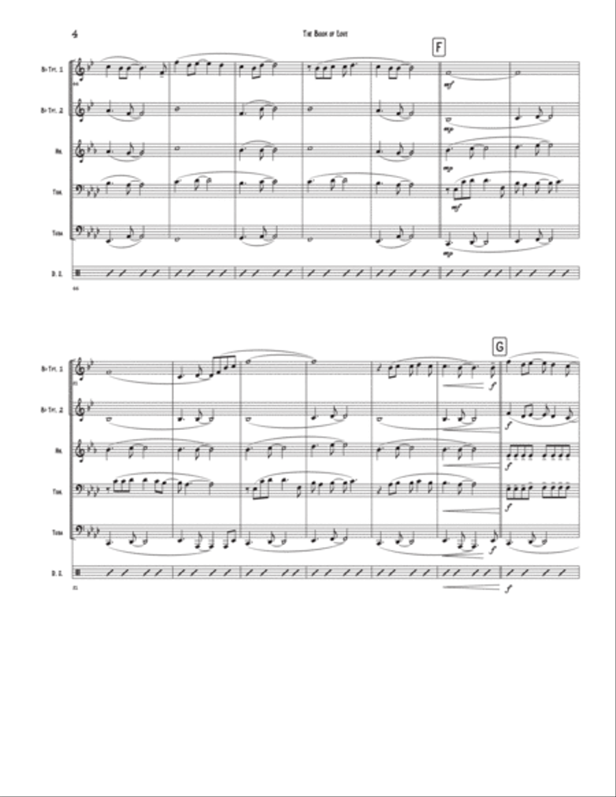 The Book Of Love Brass Quintet scores gallery preview page 4