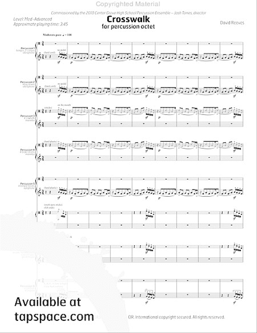 Crosswalk Crosswalk Percussion Ensemble scores gallery preview page 6