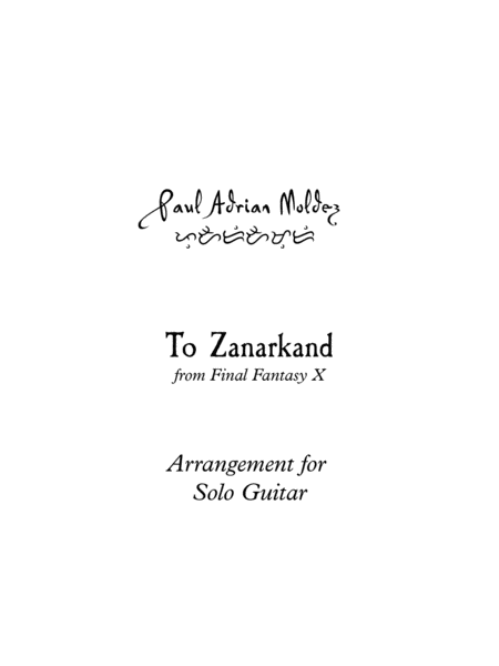 To Zanarkand (from Final Fantasy X)
