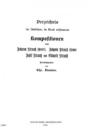 Book cover for Verzeichnis der sämtlichen, im Druck erschienenen Kompositionen von Johann Strauss