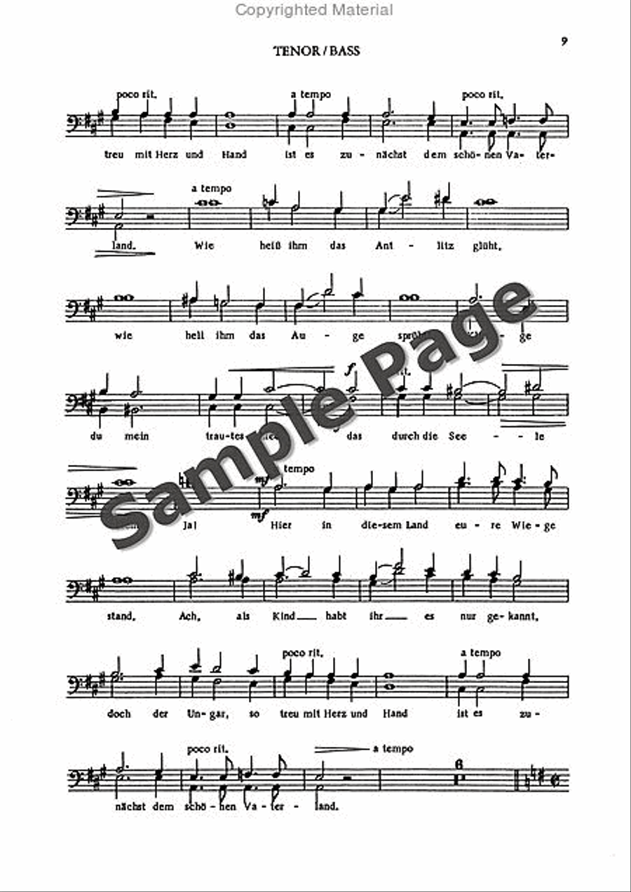Strauss Zigeunerbaron Ten/bass 4-Part scores gallery preview page 10