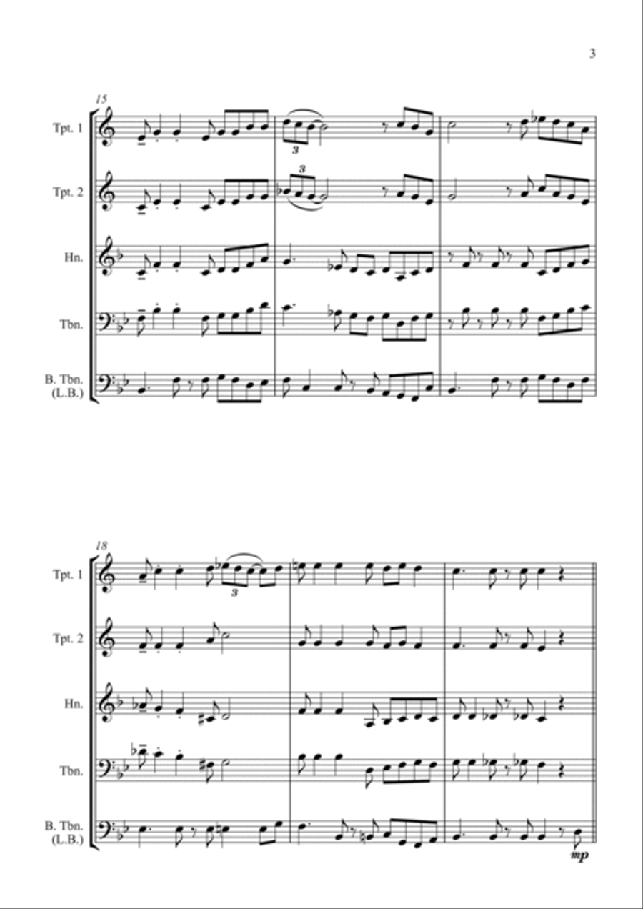 Swing Low Sweet Chariot - A Jazz Arrangement - for Brass Quartet Brass Quartet scores gallery preview page 3