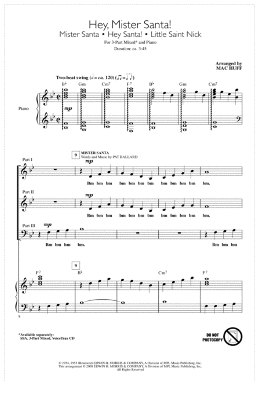 Hey Santa! 3-Part scores gallery preview page 1