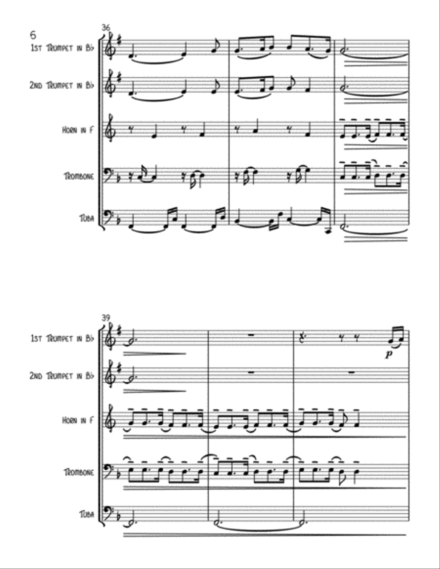 Has Sorrow Thy Young Days Shaded Brass Ensemble scores gallery preview page 6
