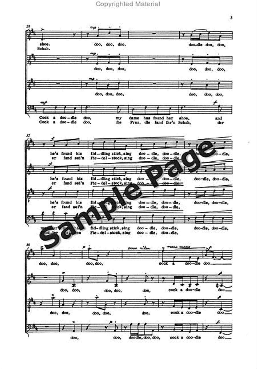 English Folksongs 6: Cock A Doodle 4-Part scores gallery preview page 4