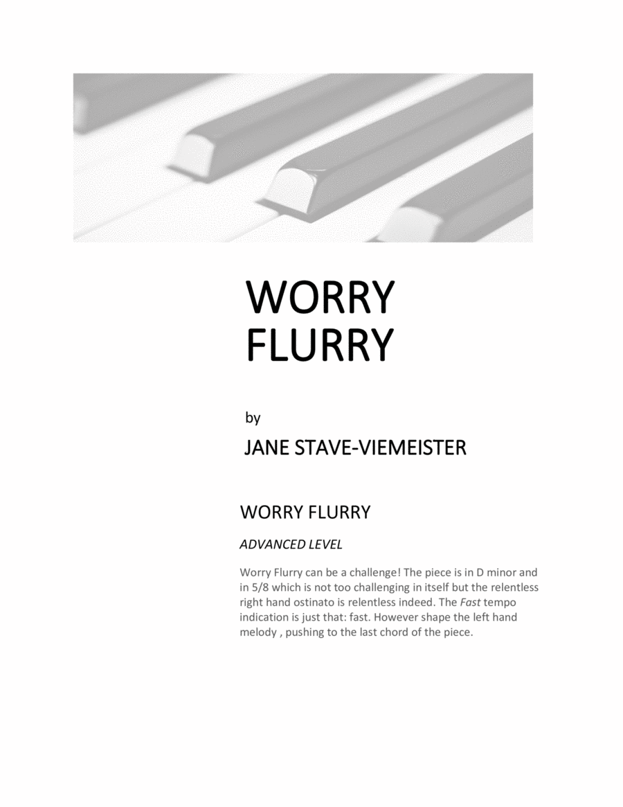 Worry Flurry Worry Flurry Piano Solo scores gallery preview page 1