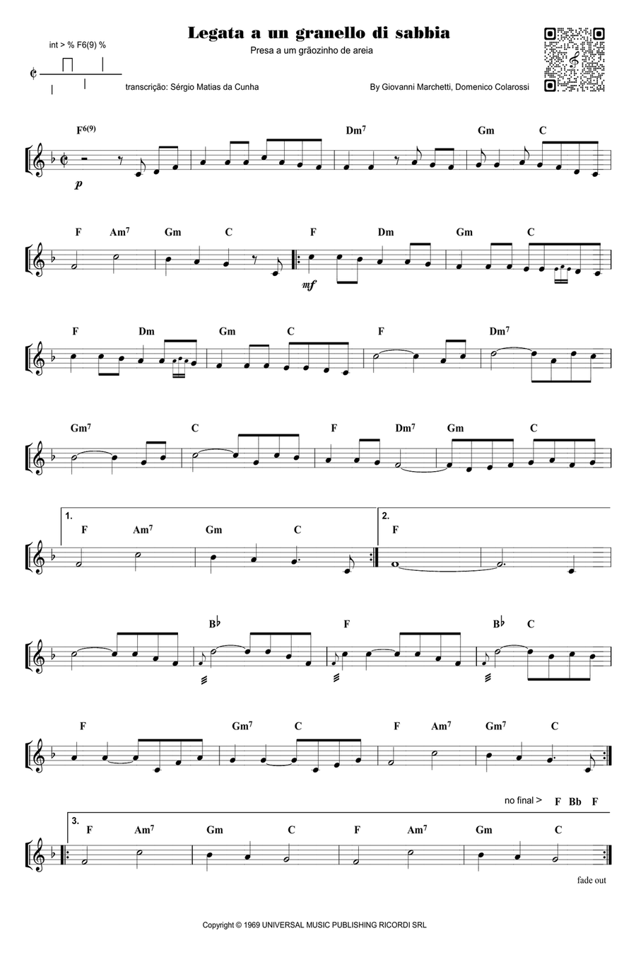 Legata A Un Granello Di Sabbia Piano scores gallery preview page 1