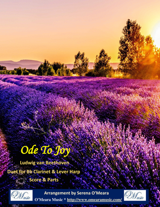 Book cover for Ode to Joy, Duet for Bb Clarinet & Lever Harp