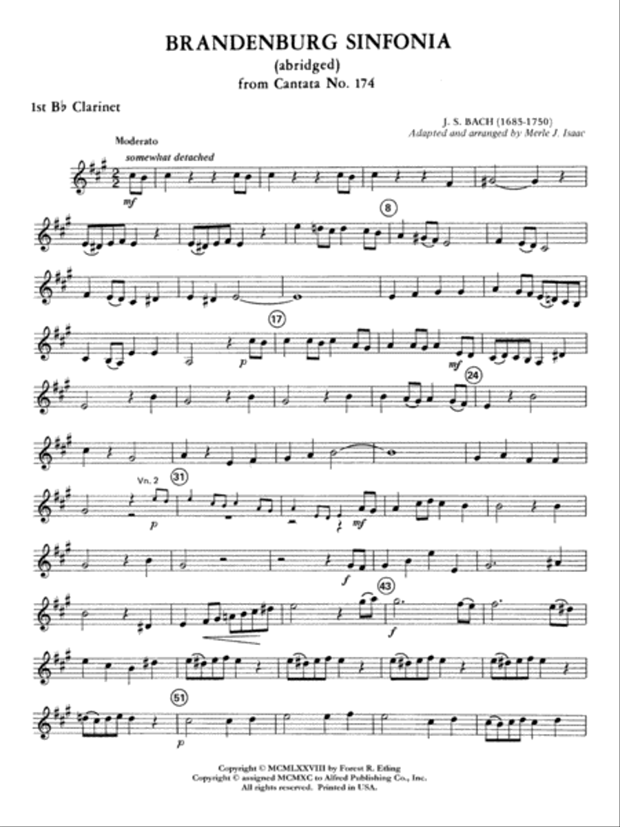 Brandenburg Sinfonia: 1st B-flat Clarinet Full Orchestra scores gallery preview page 1