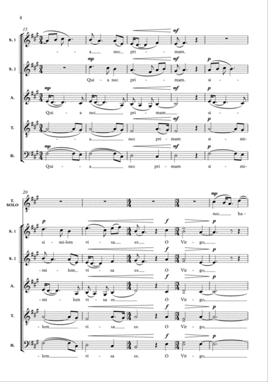 O Virgo virginum SSATB scores gallery preview page 4