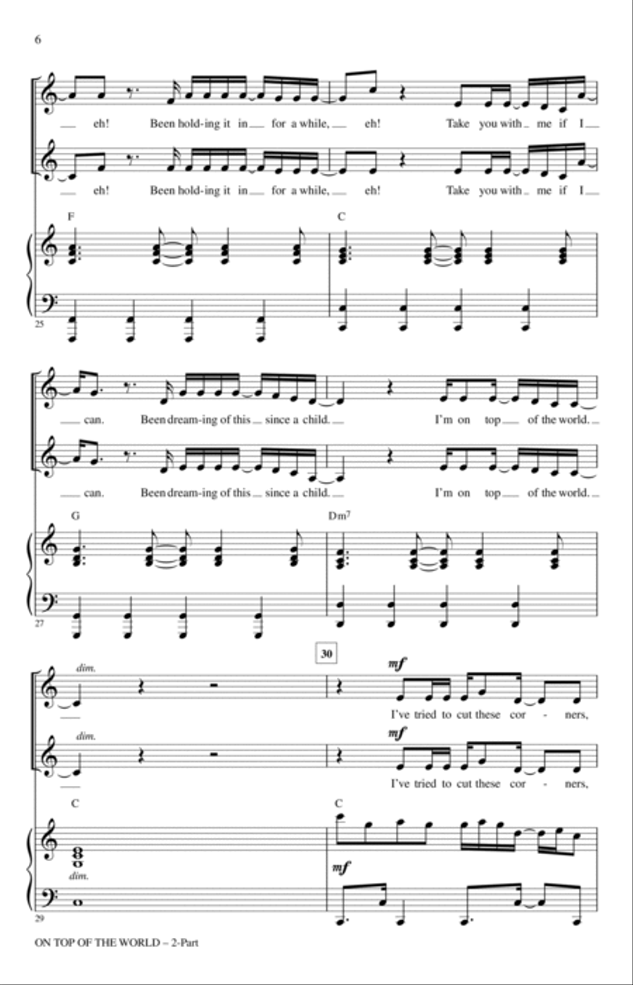 On Top Of The World On Top Of The World 2-Part scores gallery preview page 5