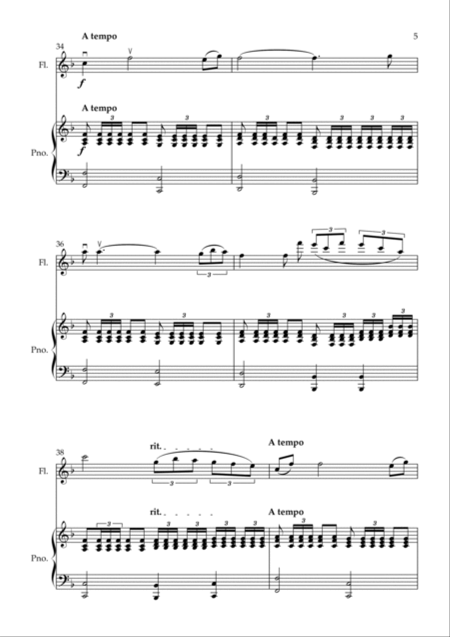 Con Te Partiro (time To Say Goodbye) Flute Solo scores gallery preview page 5