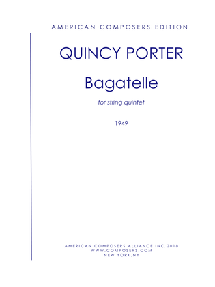 Book cover for [Porter] Bagatelle for String Quintet