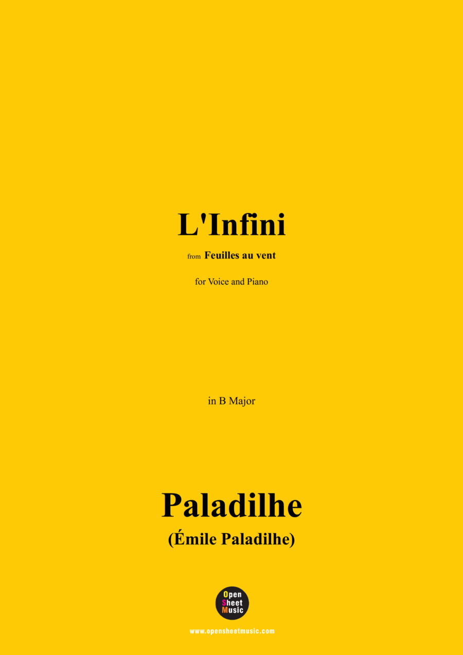 Paladilhe-L'Infini,in B Major Voice scores gallery preview page 1