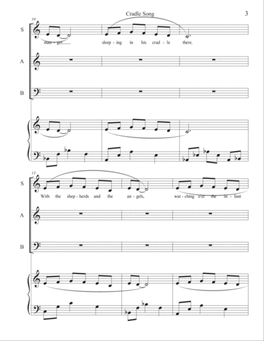 Cradle Song Cradle Song 3-Part scores gallery preview page 3
