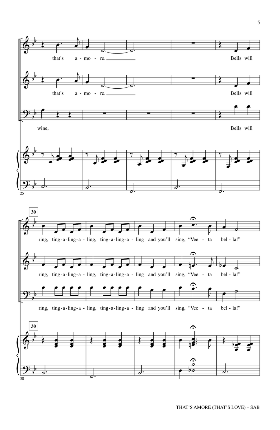 That's Amore (That's Love) (arr. Jill Gallina) 3-Part scores gallery preview page 4