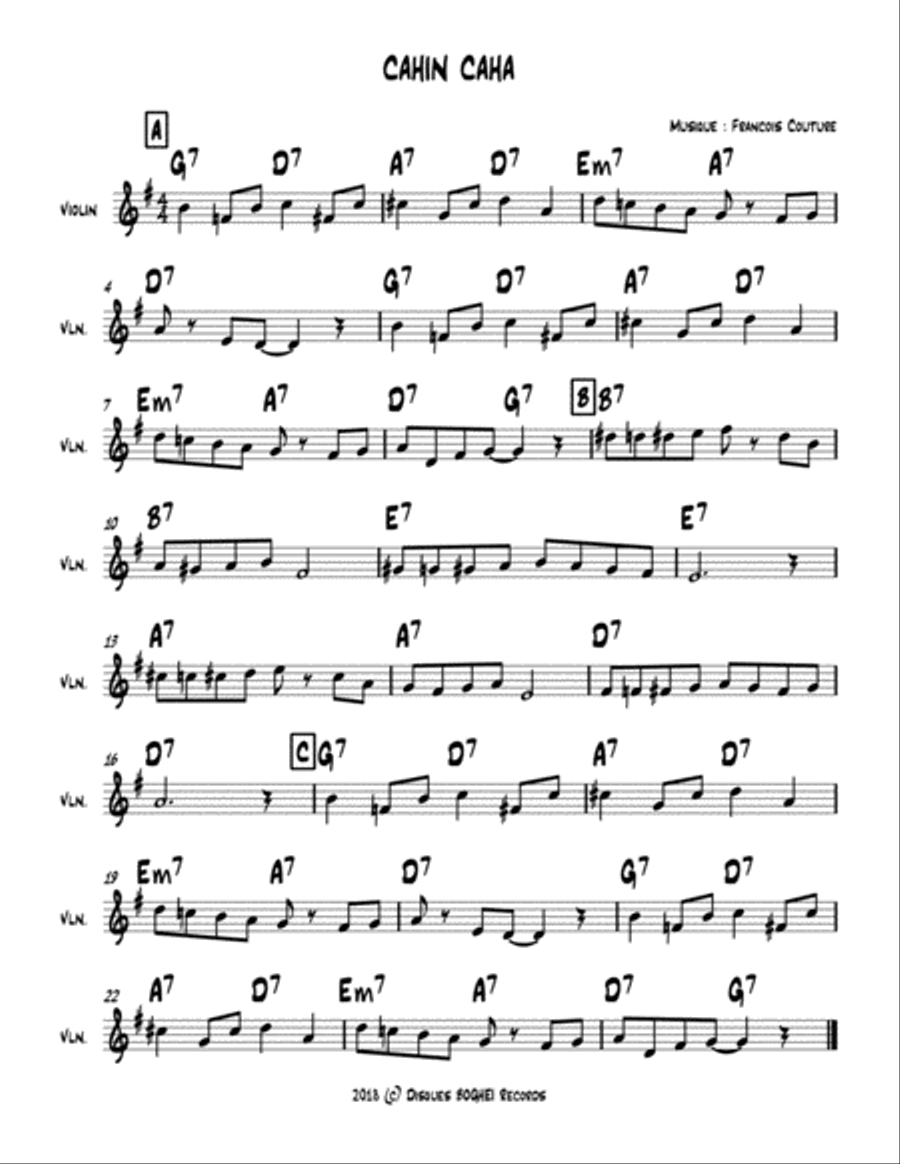 CAHIN CAHA Piano scores gallery preview page 1