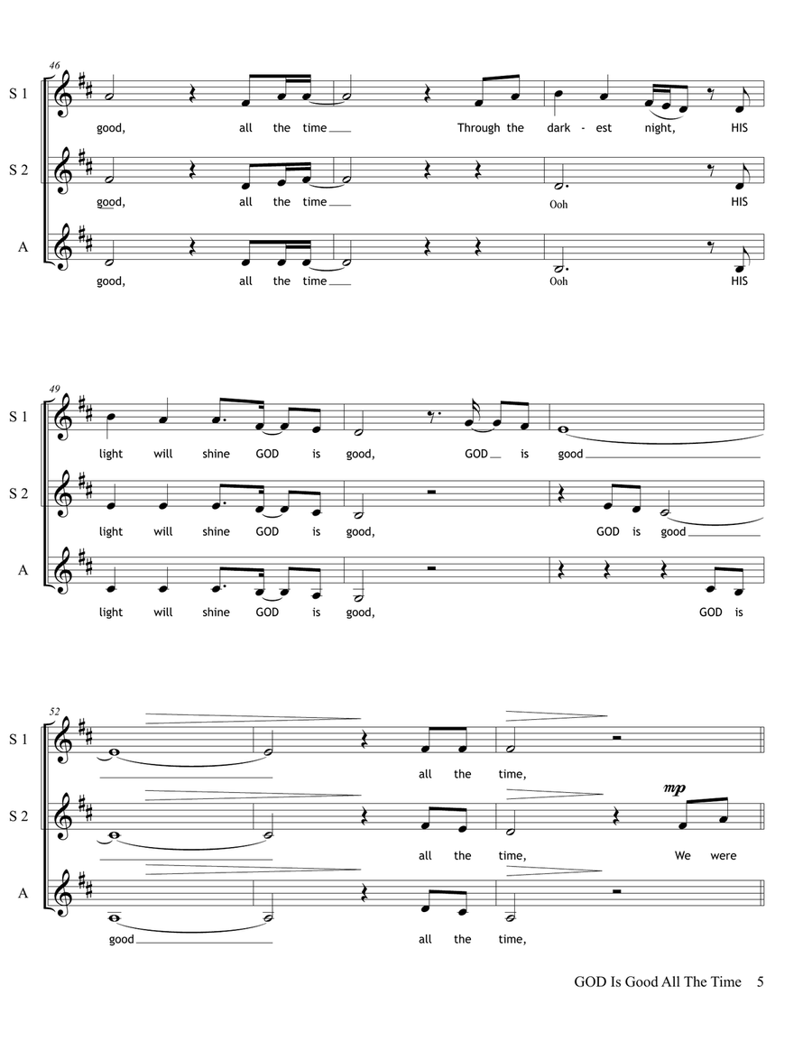 God Is Good All The Time God Is Good All The Time SSA scores gallery preview page 6