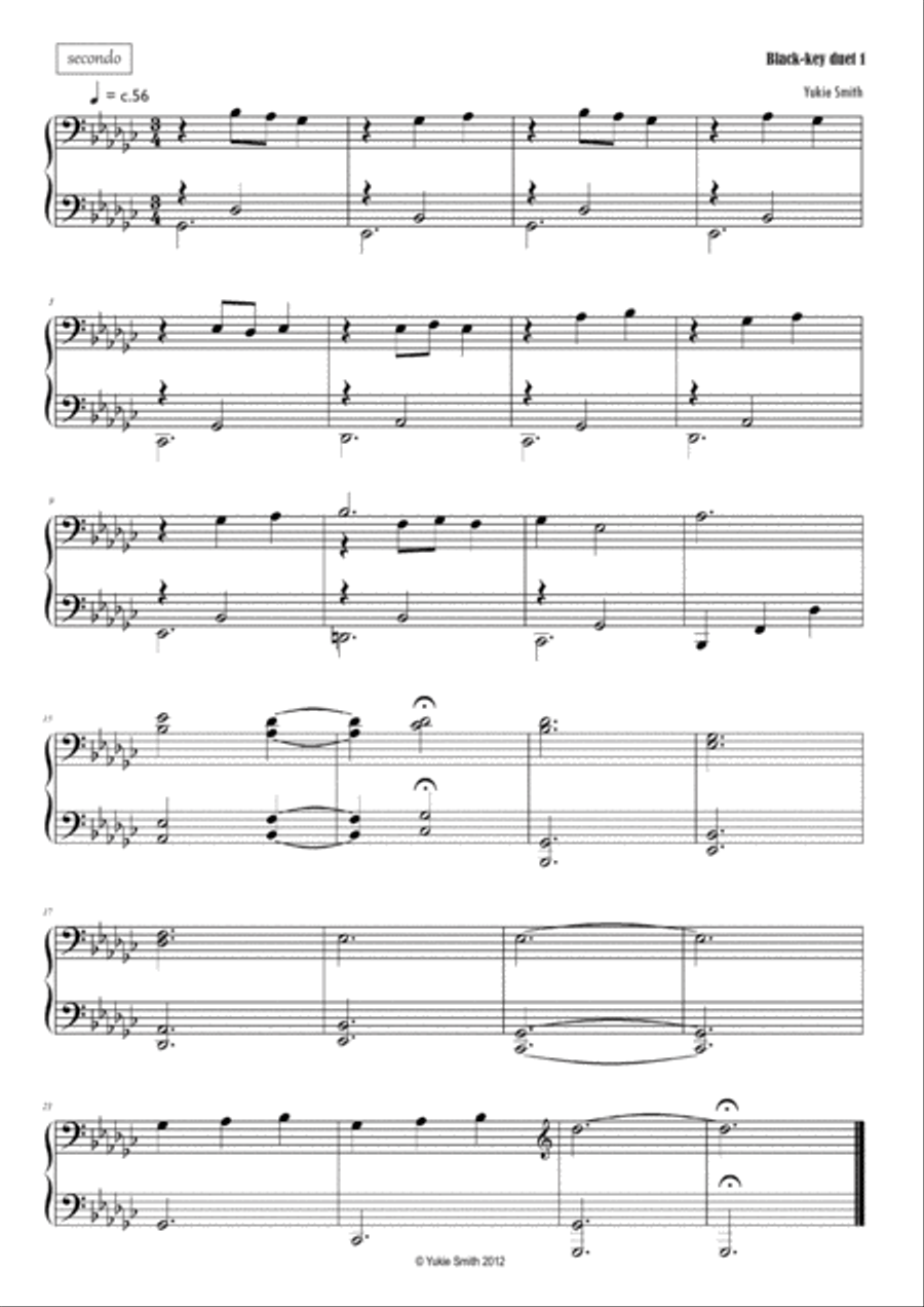Black-Key Piano Duets for Beginners by Yukie Smith Easy Piano scores gallery preview page 1