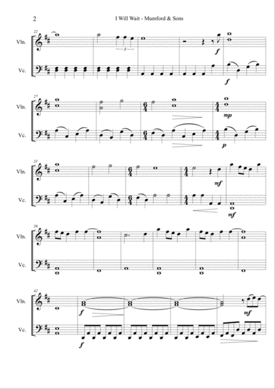 I Will Wait Set of Parts scores gallery preview page 2