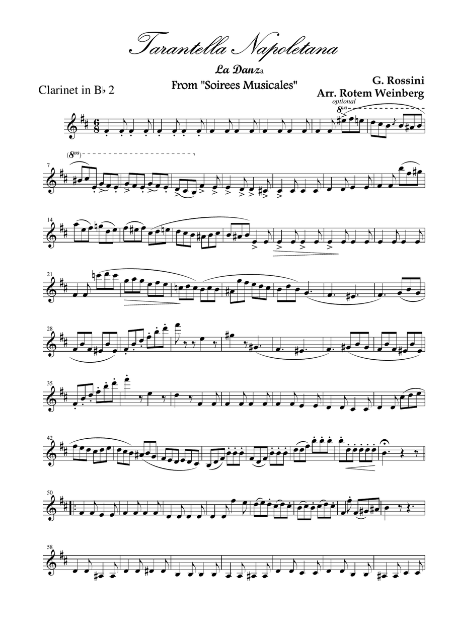 Tarantella Napoletana, La Danza (Clarinet Quartet) Clarinet Quartet scores gallery preview page 3