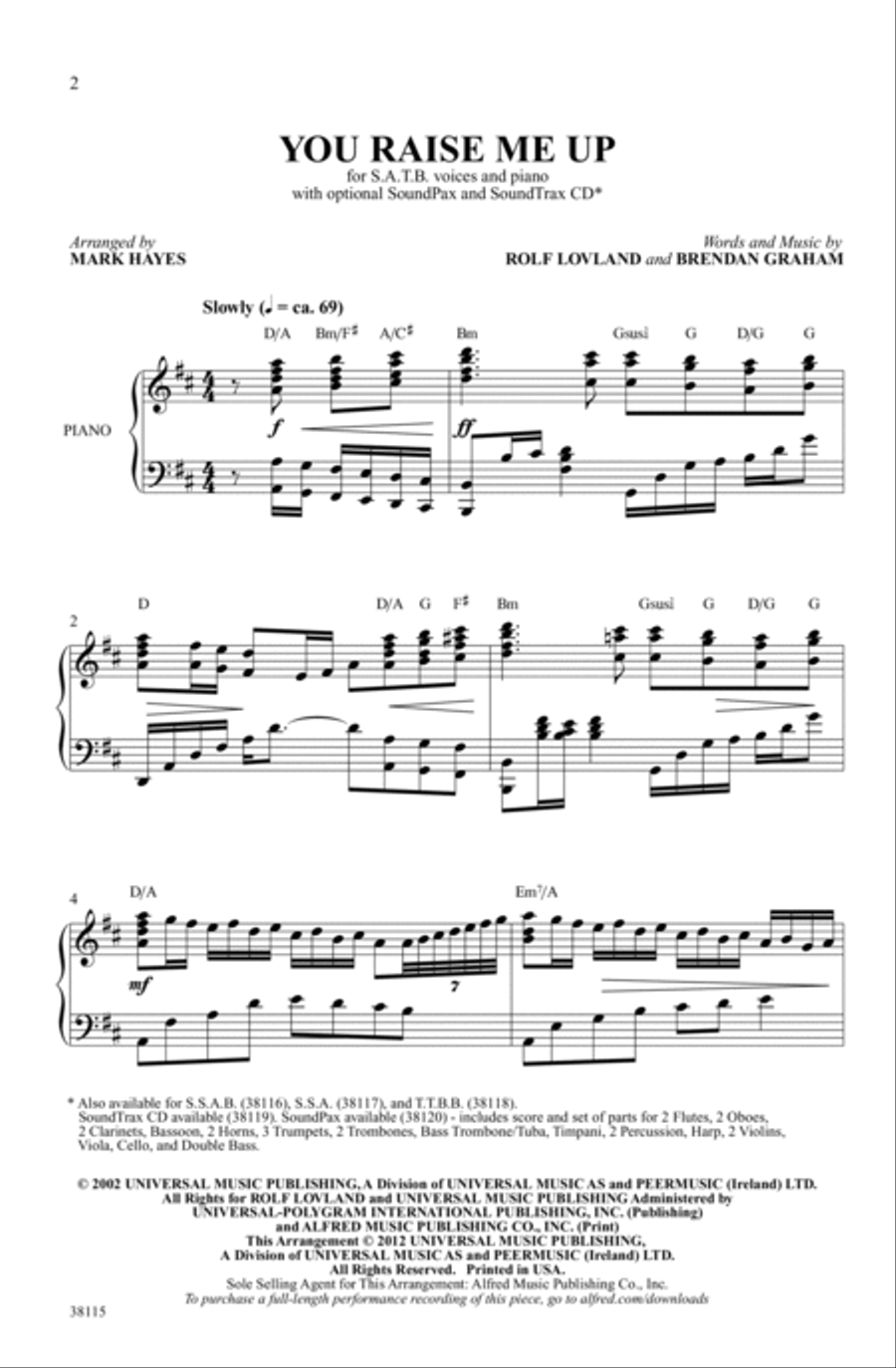 You Raise Me Up - SoundTrax CD (CD only) Choir scores gallery preview page 2