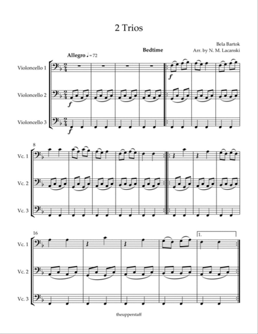 2 Trios Bedtime Menuetto String Trio scores gallery preview page 2
