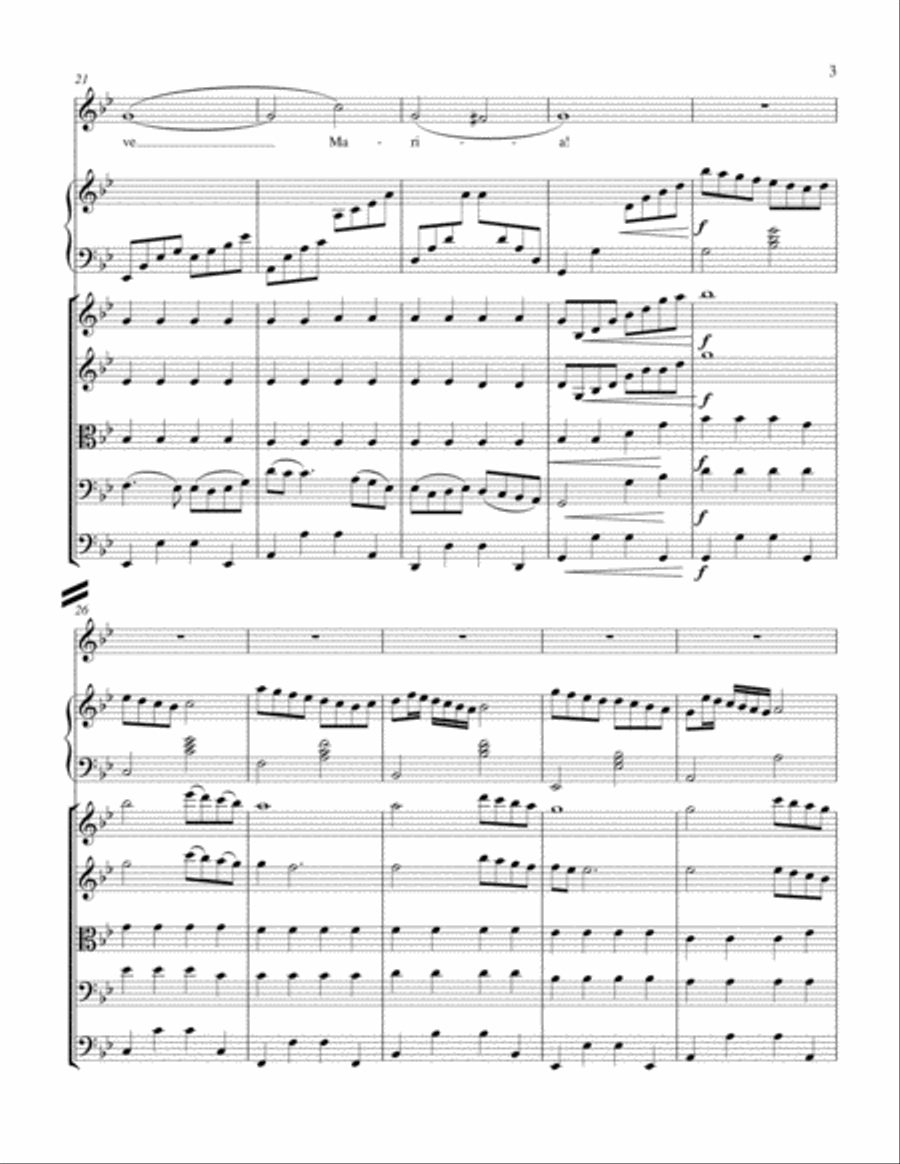 Ave Maria (attr. Caccini) - for strings, harp, and solo instrument or voice String Orchestra scores gallery preview page 5