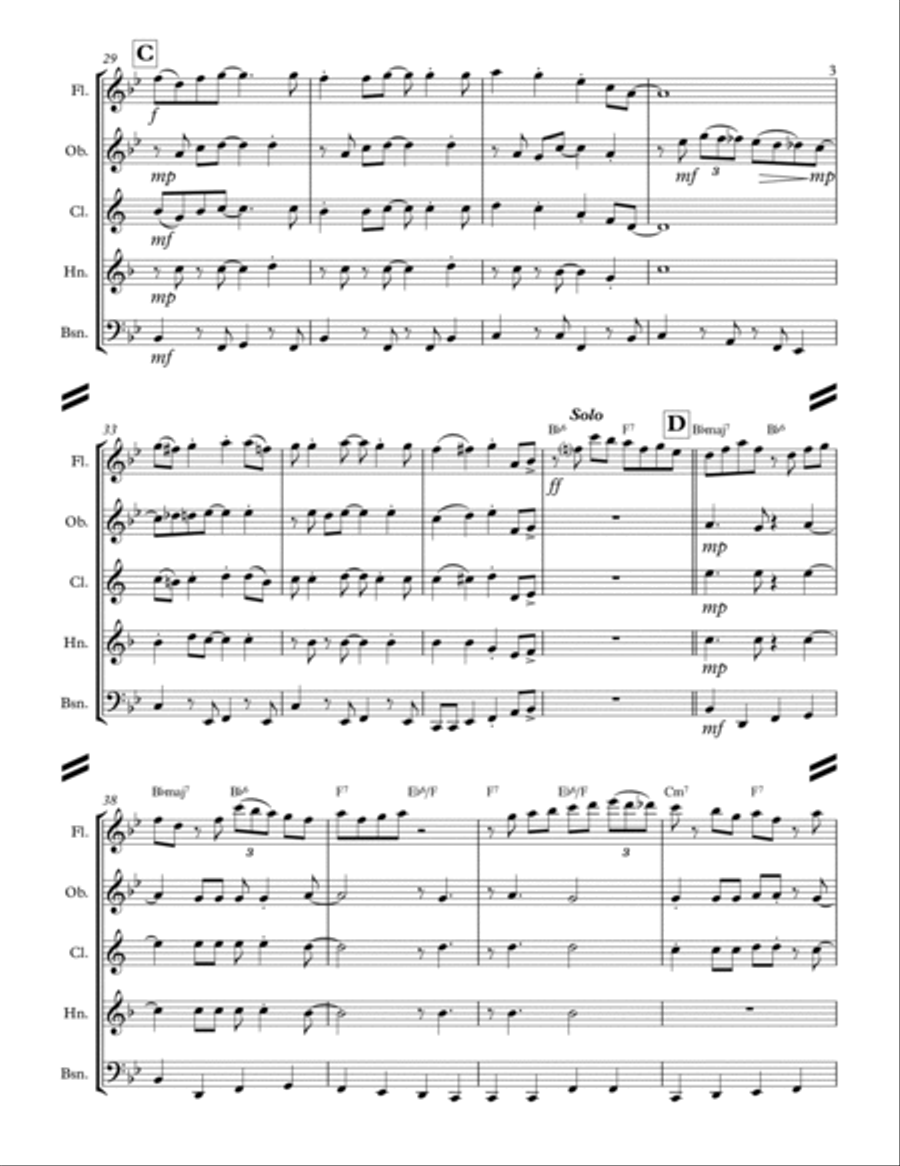 Rockin' Around The Christmas Tree Rockin' Around The Christmas Tree Woodwind Quintet scores gallery preview page 4